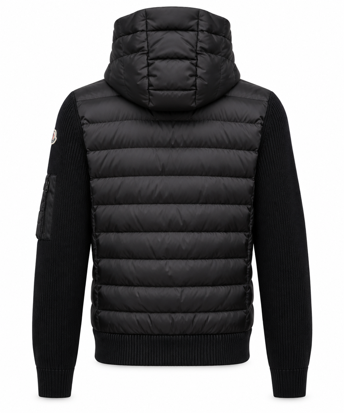 Black Hooded Padded Cardigan