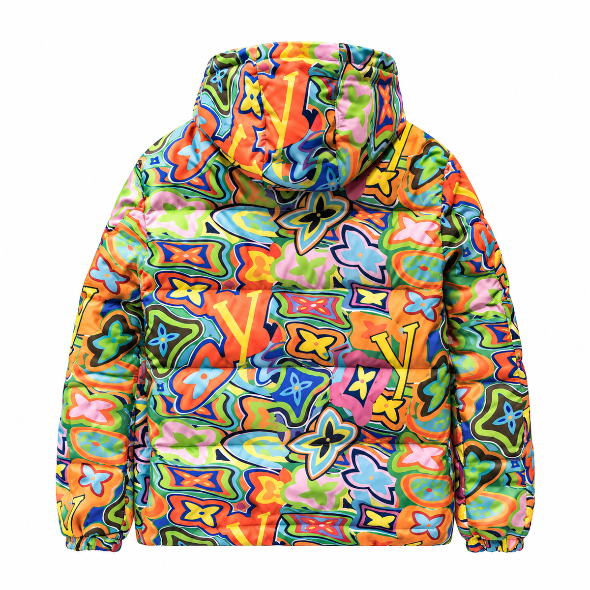 Doudoune multicolore à imprimé graphique